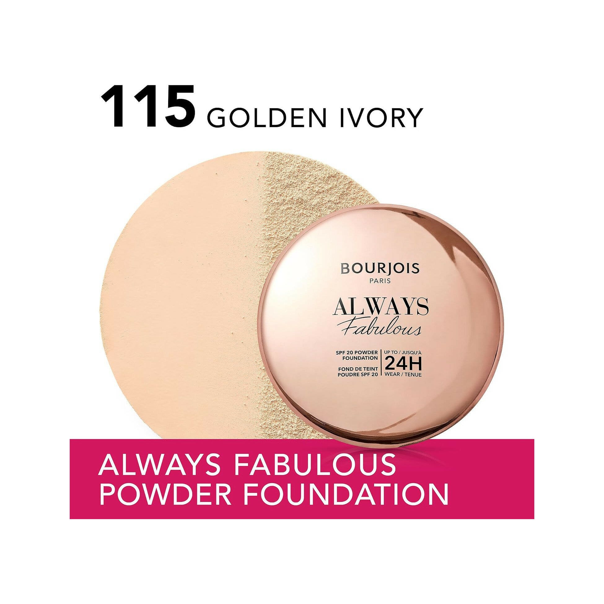 Bourjois Always Fabulous Fondotinta Compatto In Polvere 115 Golden Ivory 7g SPF20-2