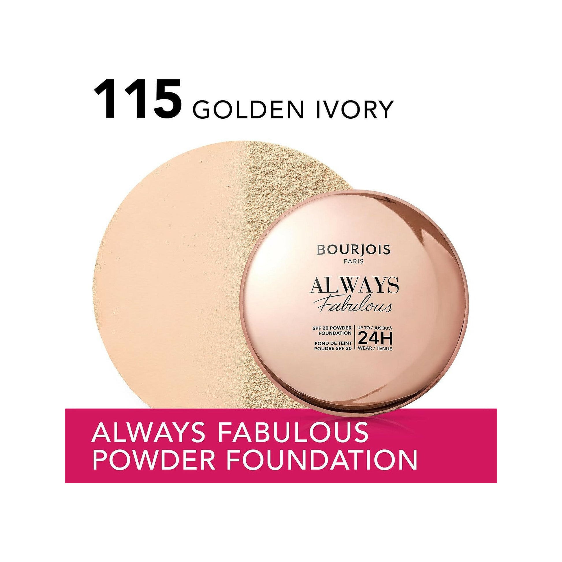 Bourjois Always Fabulous Fondotinta Compatto In Polvere 115 Golden Ivory 7g SPF20-2