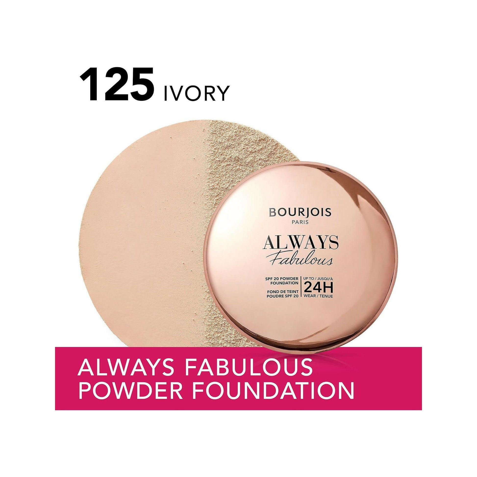 Bourjois Always Fabulous Fondotinta Compatto In Polvere 125 Ivory 7g SPF20-2
