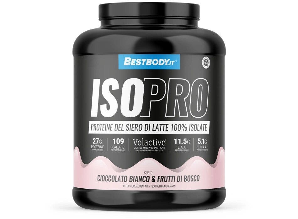 BestBody IsoPro Volactive Gusto Cioccolato Bianco & Frutti di Bosco 700g-1