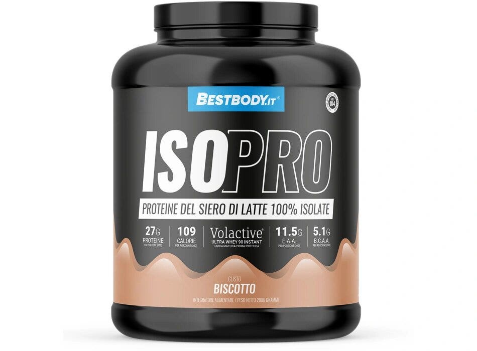 BestBody IsoPro Volactive® Proteine del Latte 100% Isolate Gusto Biscotto 2Kg-1