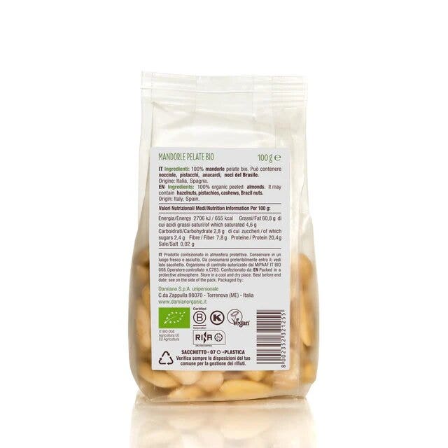 Damiano Mandorle Pelate Bio 250g-2