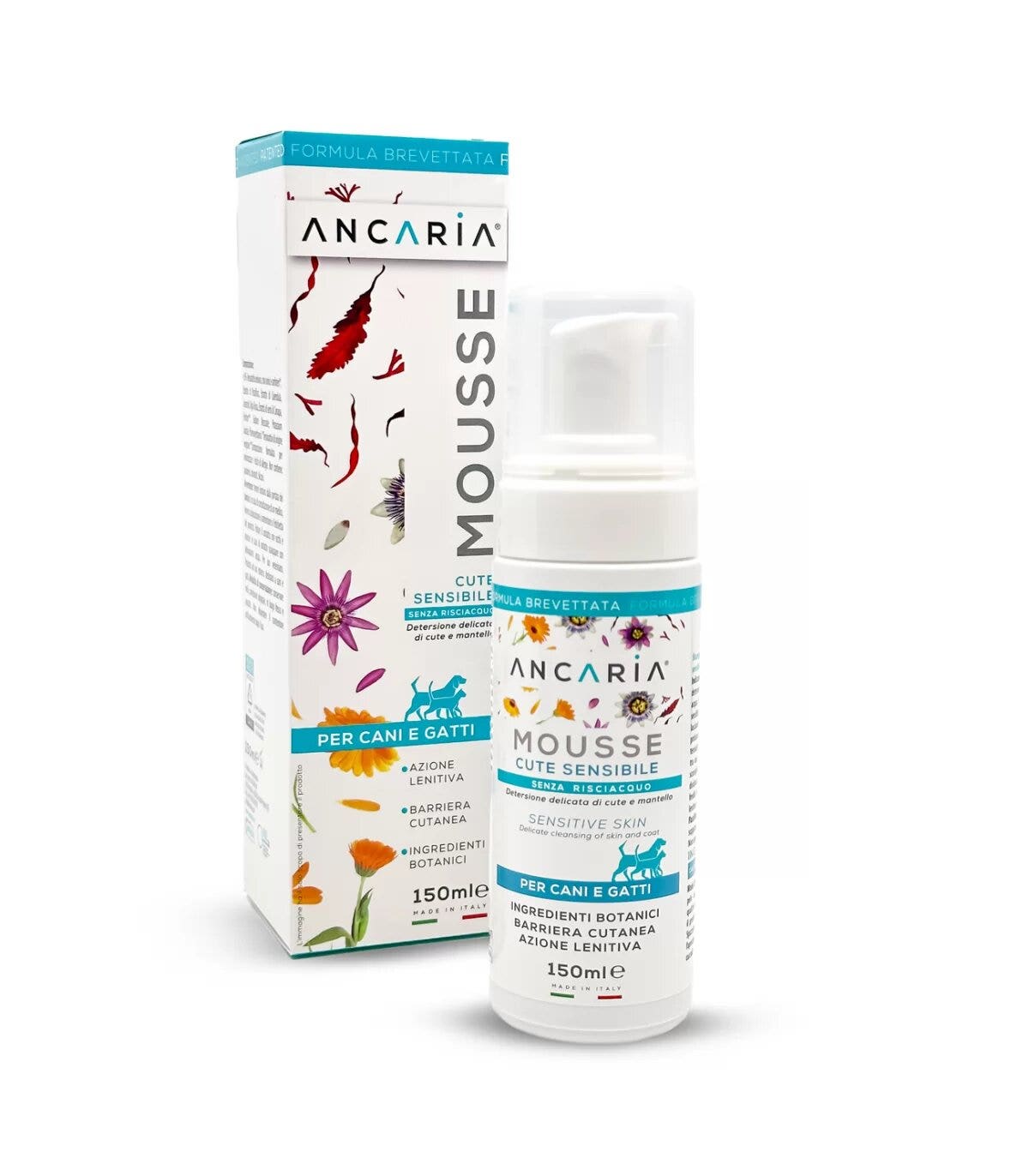 Ancaria Mousse Cute Sensibile Senza Risciacquo Cane e Gatto 150ml-1