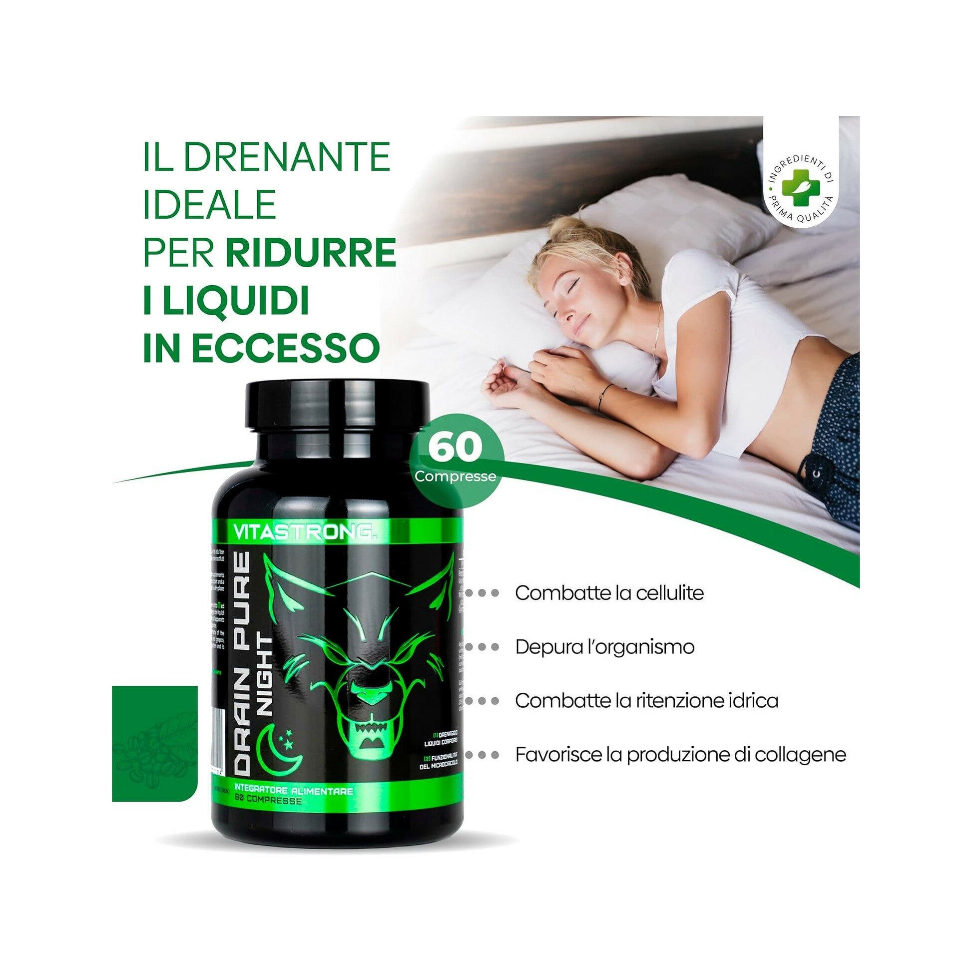 Vitastrong Drain Pure Night 60 Compresse-2