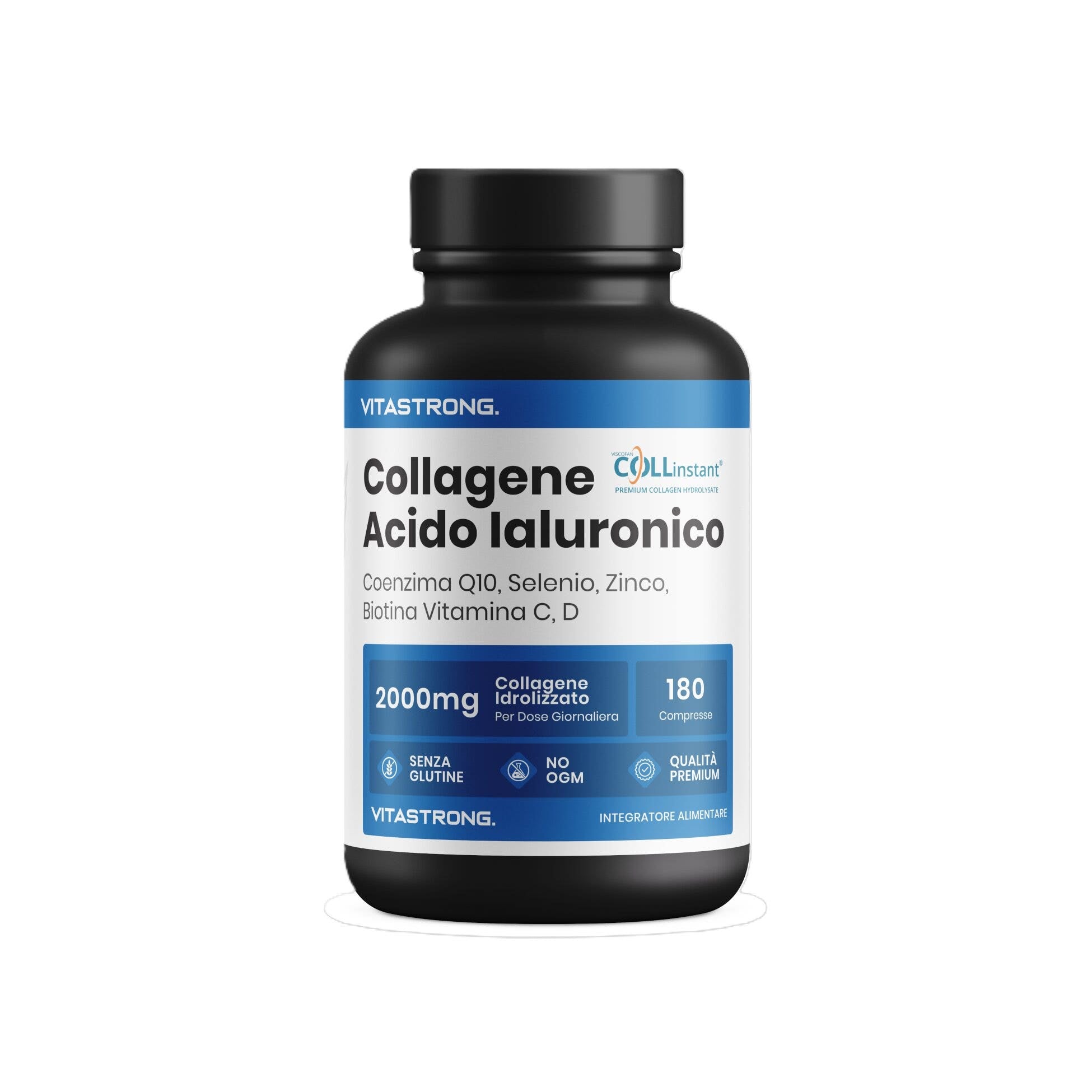 Vitastrong Collagen & HyaluronicAcid 180 Compresse-1