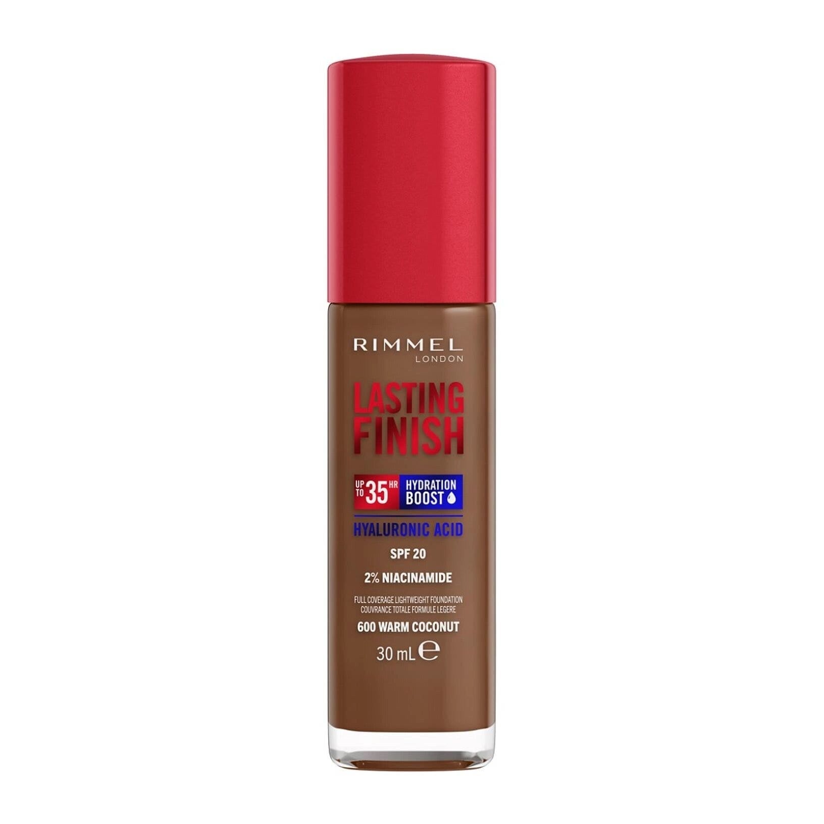 Rimmel Fondotinta Lasting Finish 35h Con Acido Ialuronico 600 Warm Coconut 30ml-1