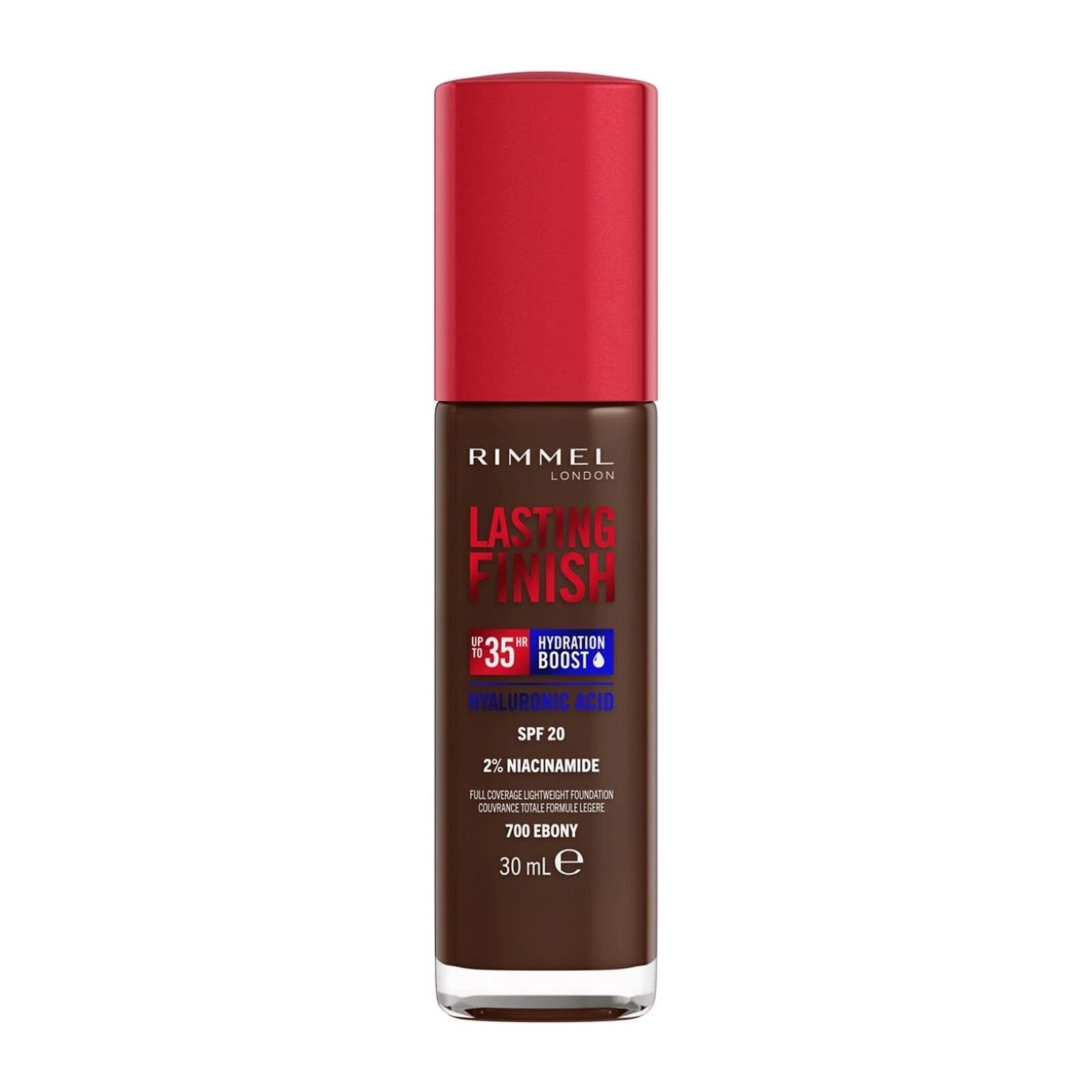 Rimmel Fondotinta Lasting Finish 35h Con Acido Ialuronico 700 Ebony 30ml-1