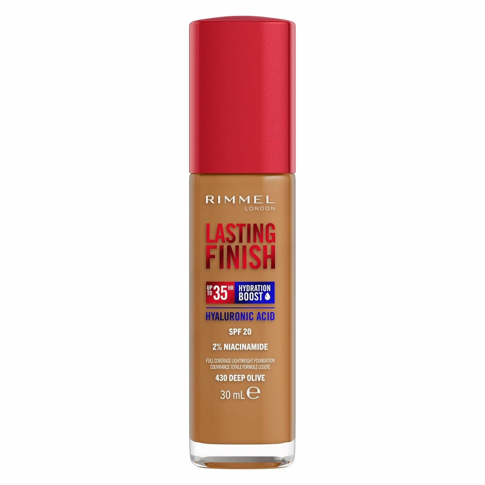 Rimmel Fondotinta Lasting Finish 35h Con Acido Ialuronico 430 Deep Olive 30ml-1