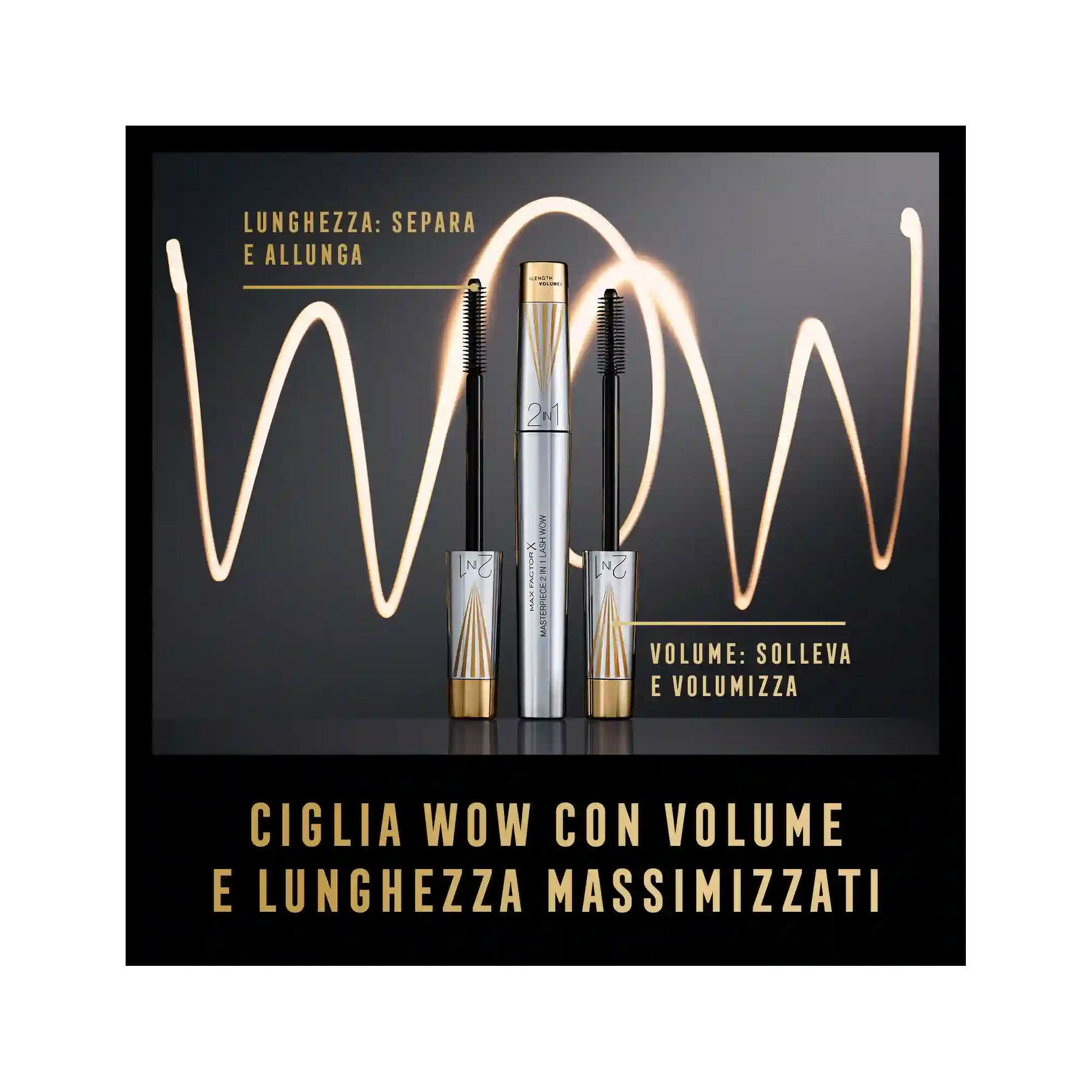 Max factor Mascara Masterpiece 2 In 1 Lash Wow Black Brown 7ml-8