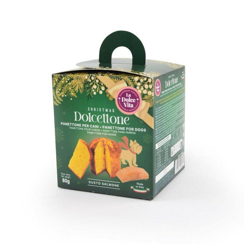 La Dolce Vita Dolcettone Panettone Per Cani Gusto Salmone 80g-1