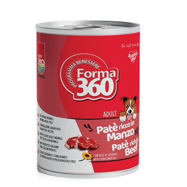 Pet360 Paté Ricco in Manzo Cibo Umido Per Cani Adulti Barattolo 400g-1