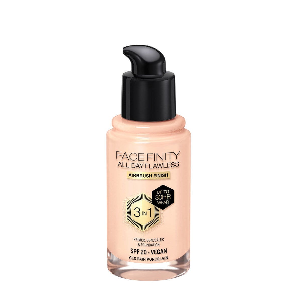 Max Factor Fondotinta Facefinity All Day Flawless 3In1 C10 Fair Porcelain 30ml-2