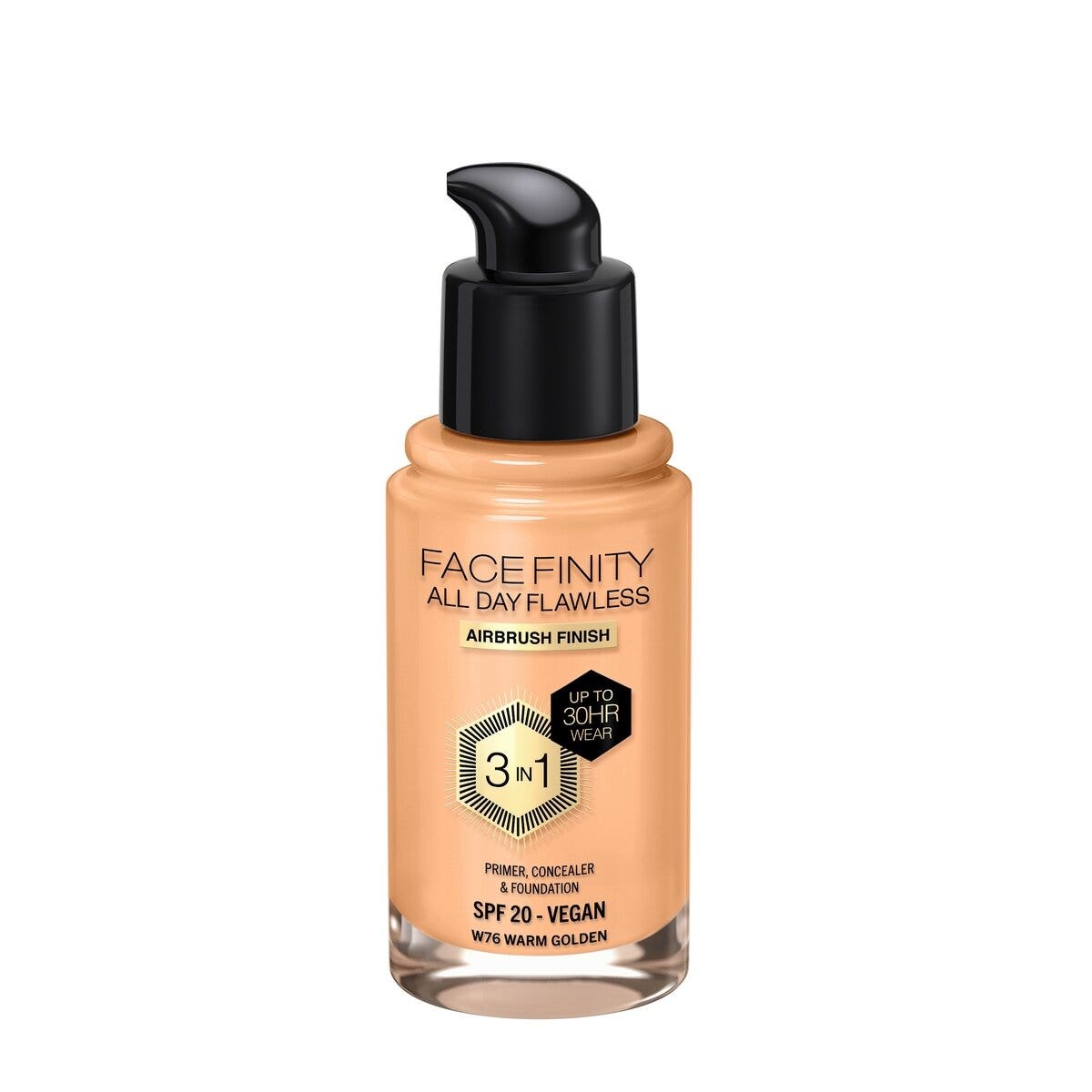 Max Factor Fondotinta Facefinity All Day Flawless 3In1 W76 Warm Golden 30ml-2