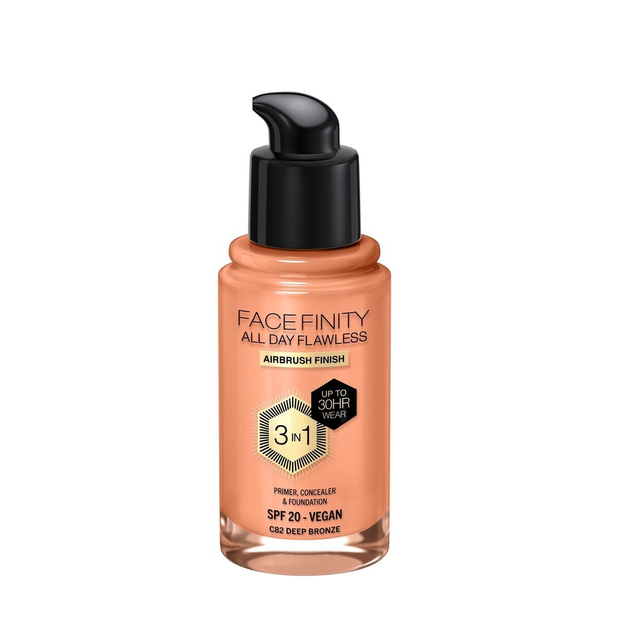 Max Factor Fondotinta Facefinity All Day Flawless 3In1 C82 Deep Bronze 30ml-2