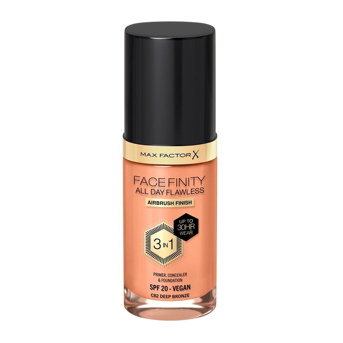 Max Factor Fondotinta Facefinity All Day Flawless 3In1 C82 Deep Bronze 30ml-1