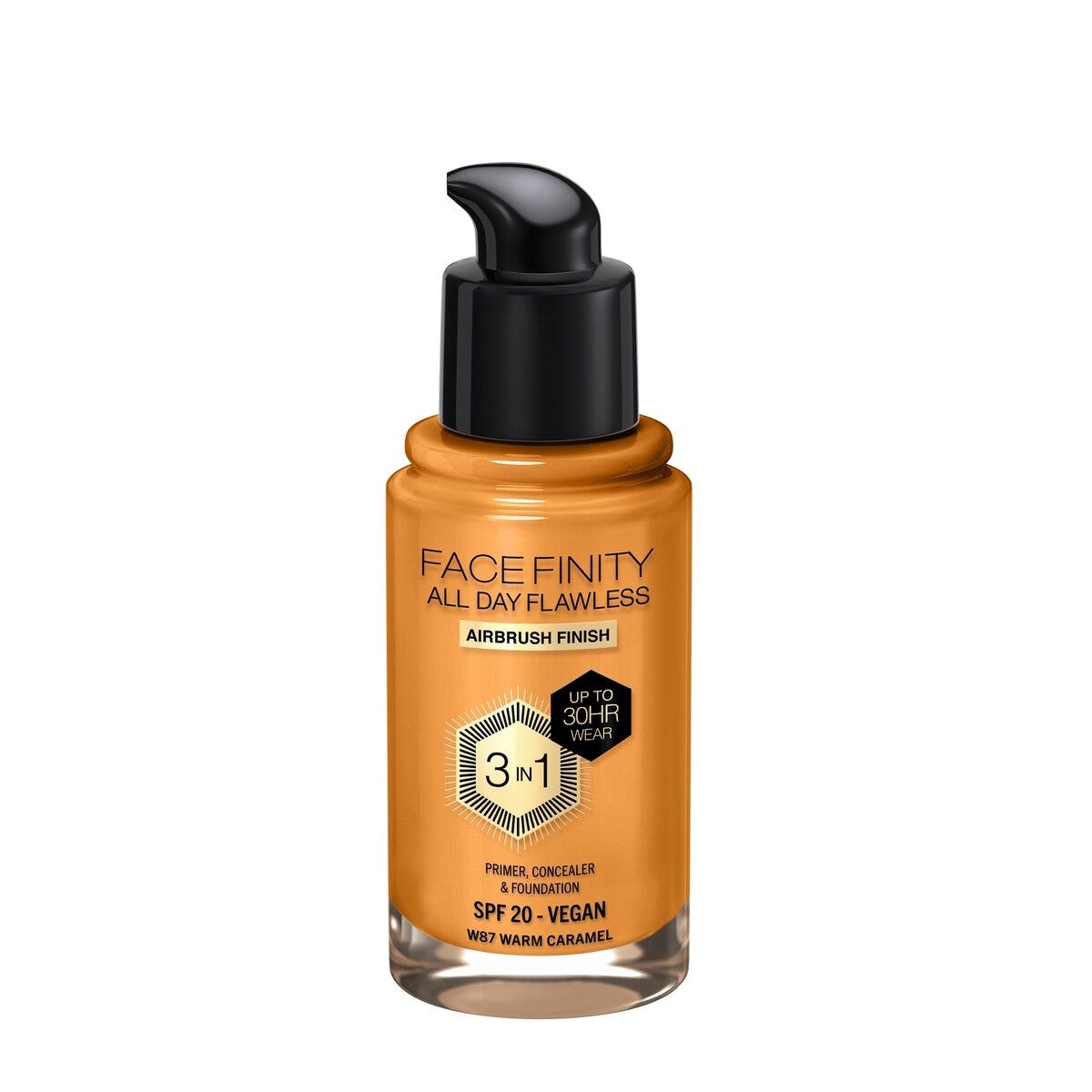 Max Factor Fondotinta Facefinity All Day Flawless 3In1 W87 Warm Caramel 30ml-2