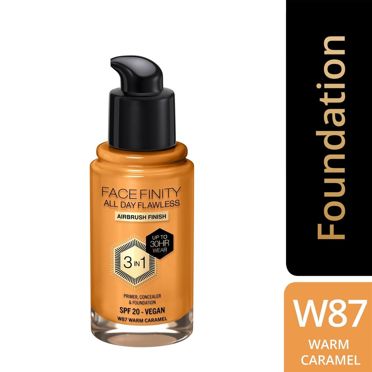 Max Factor Fondotinta Facefinity All Day Flawless 3In1 W87 Warm Caramel 30ml-4