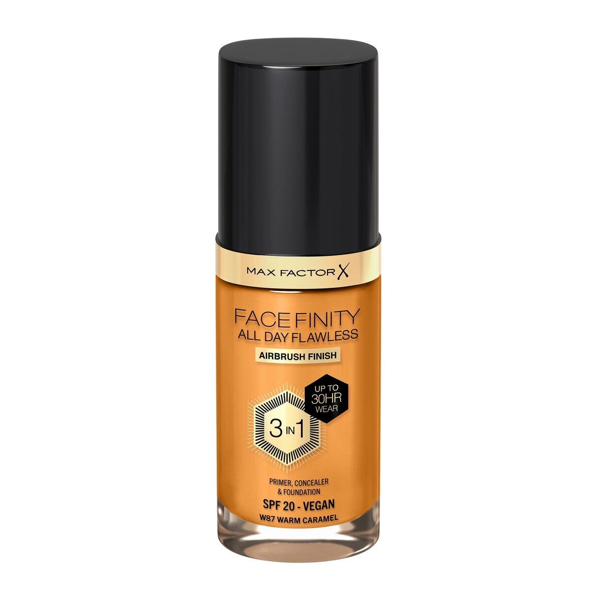 Max Factor Fondotinta Facefinity All Day Flawless 3In1 W87 Warm Caramel 30ml-1