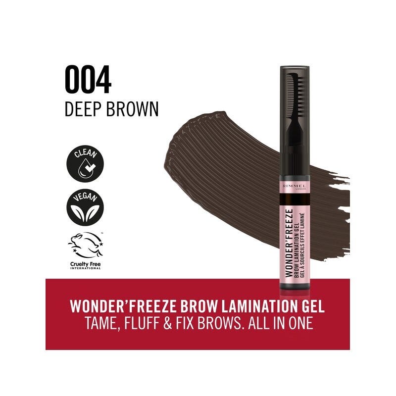 Rimmel Wonder Freeze Brow Lamination Gel Cera Sopracciglia 004 Deep Brown 6g-3
