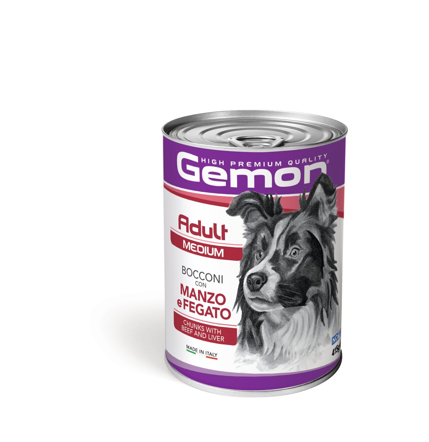 Gemon Bocconi Manzo E Fegato Cibo Umido Cani Adulti Taglia Media Barattolo 415 g-2