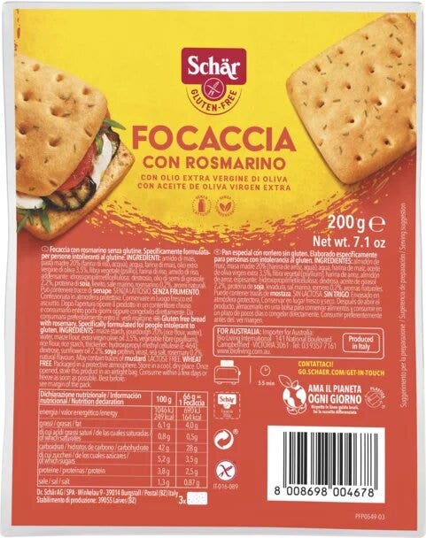 Schar Focaccia Rosmarino 200g-1