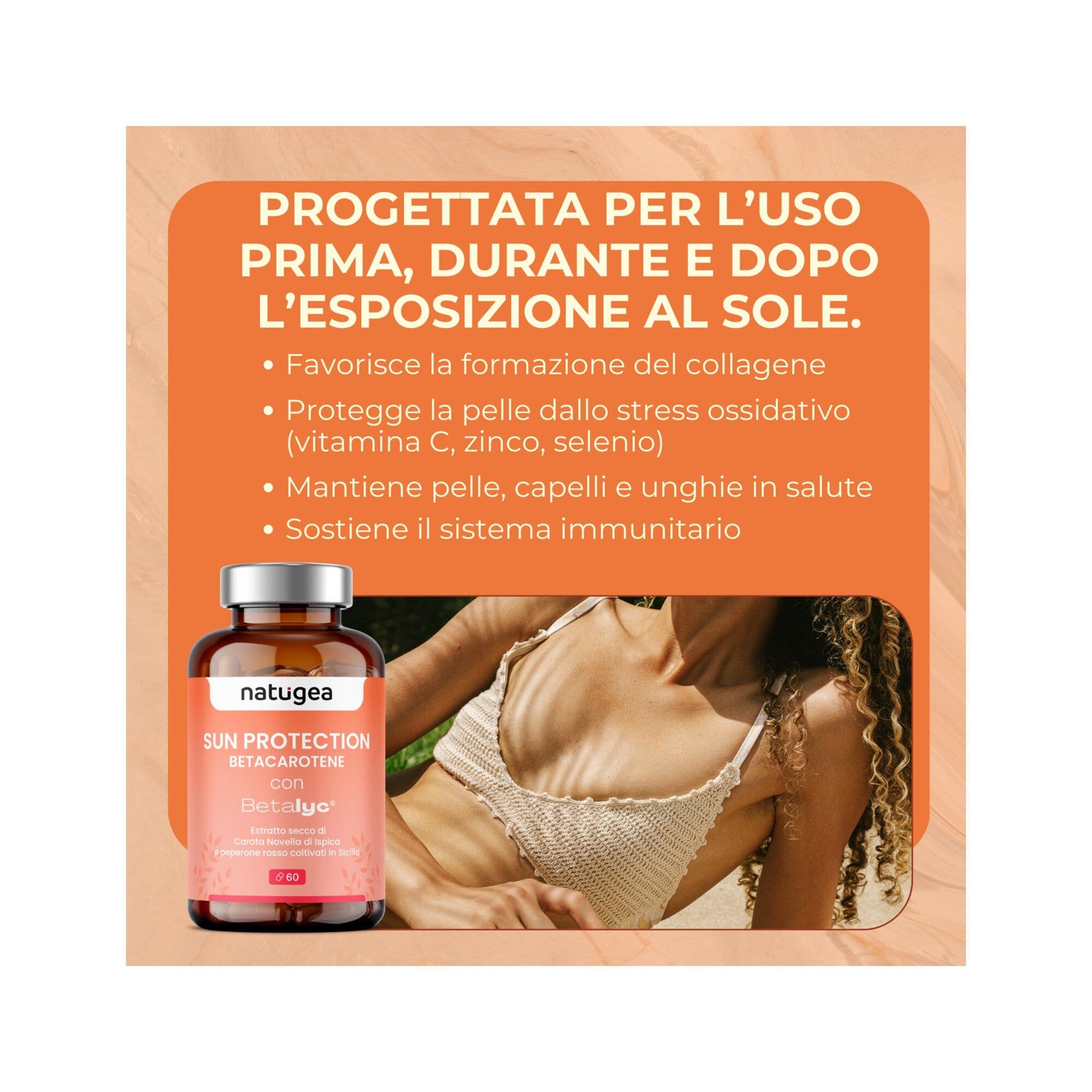 Natugea Sun Protection Betacarotene Accelleratore Abbronzatura 60 Compresse-5
