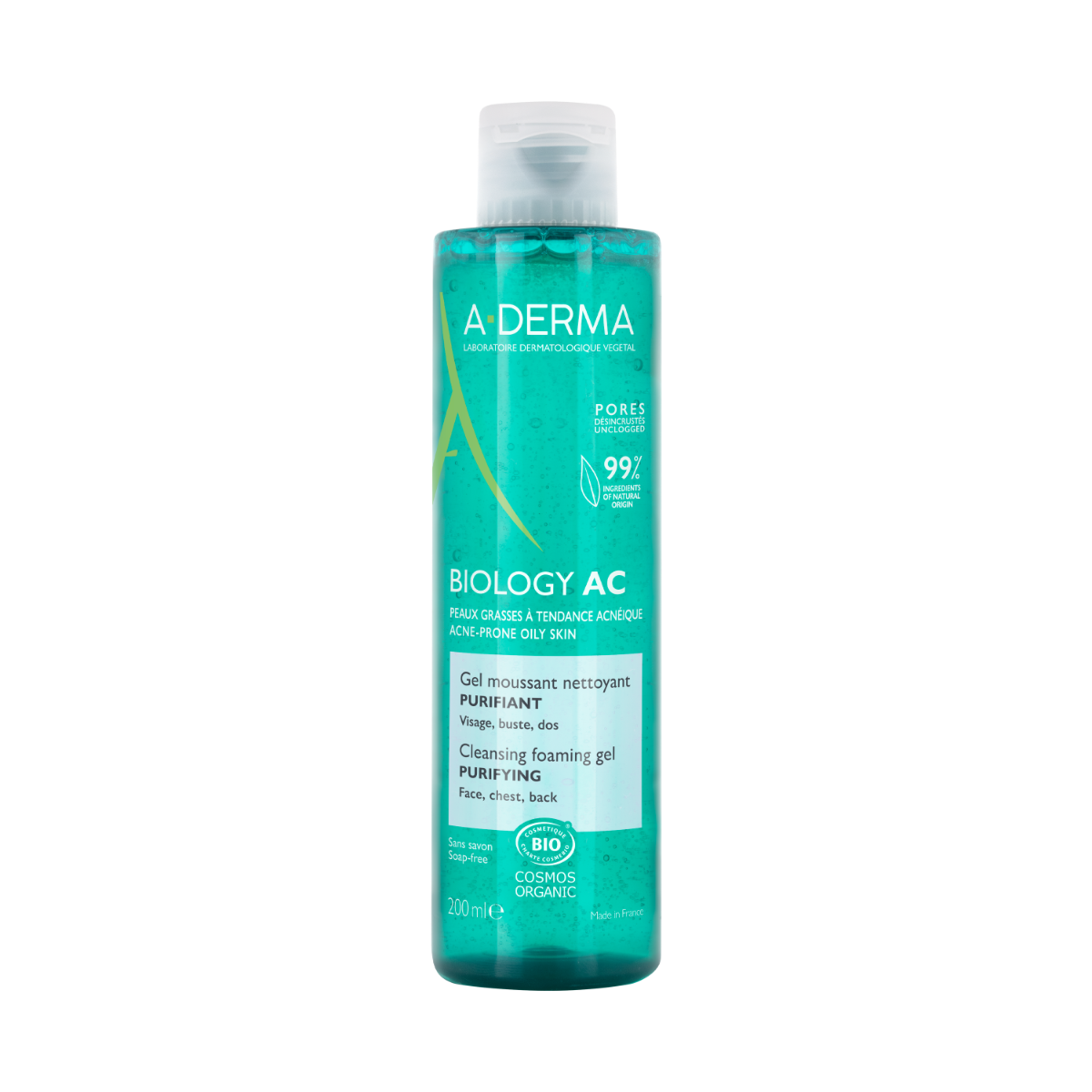 A-Derma Biology AC Gel Detergente Schiumogeno Purificante Anti-imperfezioni 200ml-2