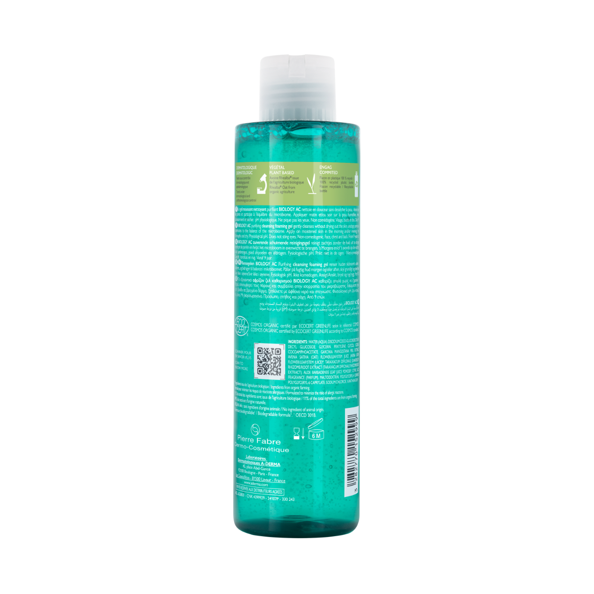 A-Derma Biology AC Gel Detergente Schiumogeno Purificante Anti-imperfezioni 200ml-3