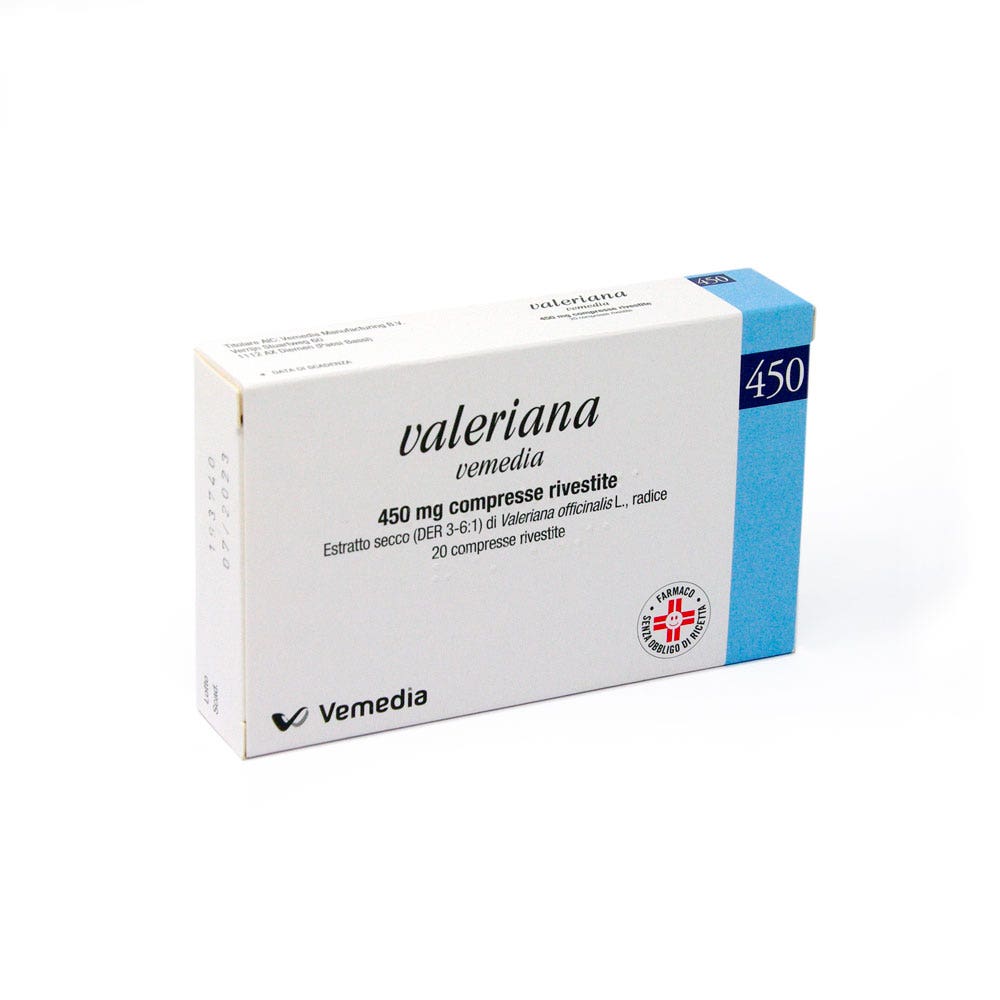 Valeriana Vemedia 20 Compresse Rivestite 450 mg-3