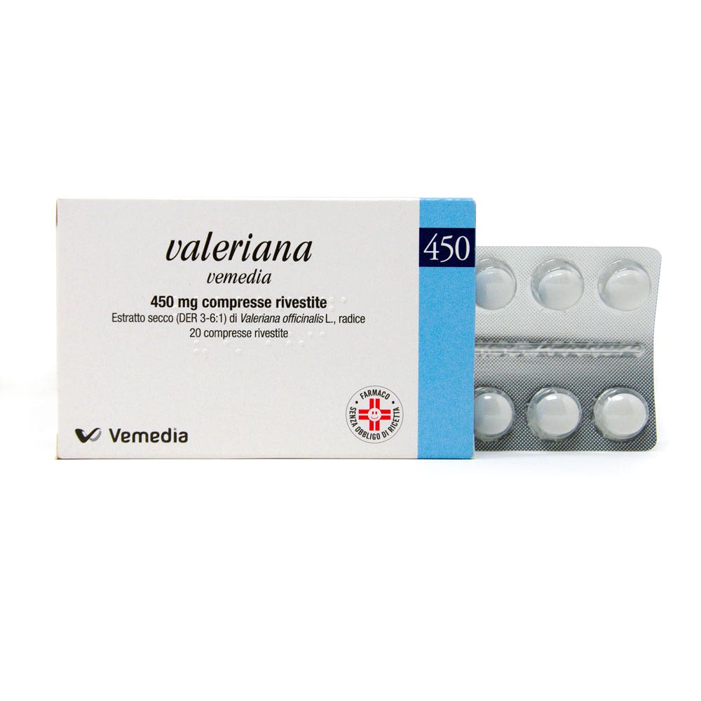 Valeriana Vemedia 20 Compresse Rivestite 450 mg-10