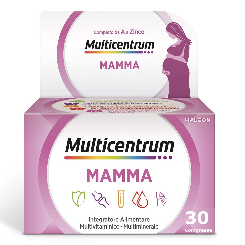 Multicentrum Mamma Integratore Alimentare Multivitaminico Gravidanza Acido Folico D3 Calcio 30 Compresse-6