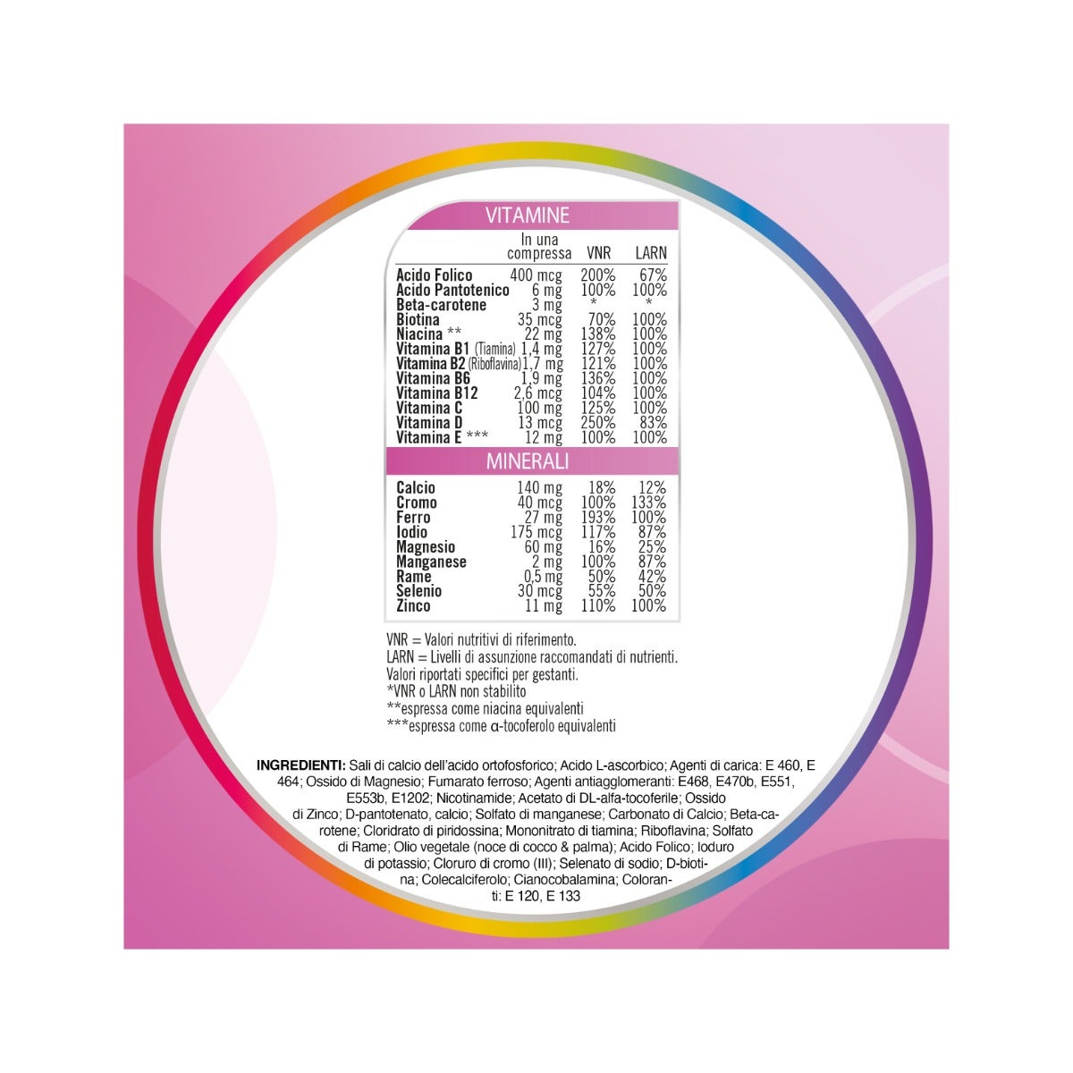 Multicentrum Mamma Integratore Alimentare Multivitaminico Gravidanza Acido Folico D3 Calcio 30 Compresse-12