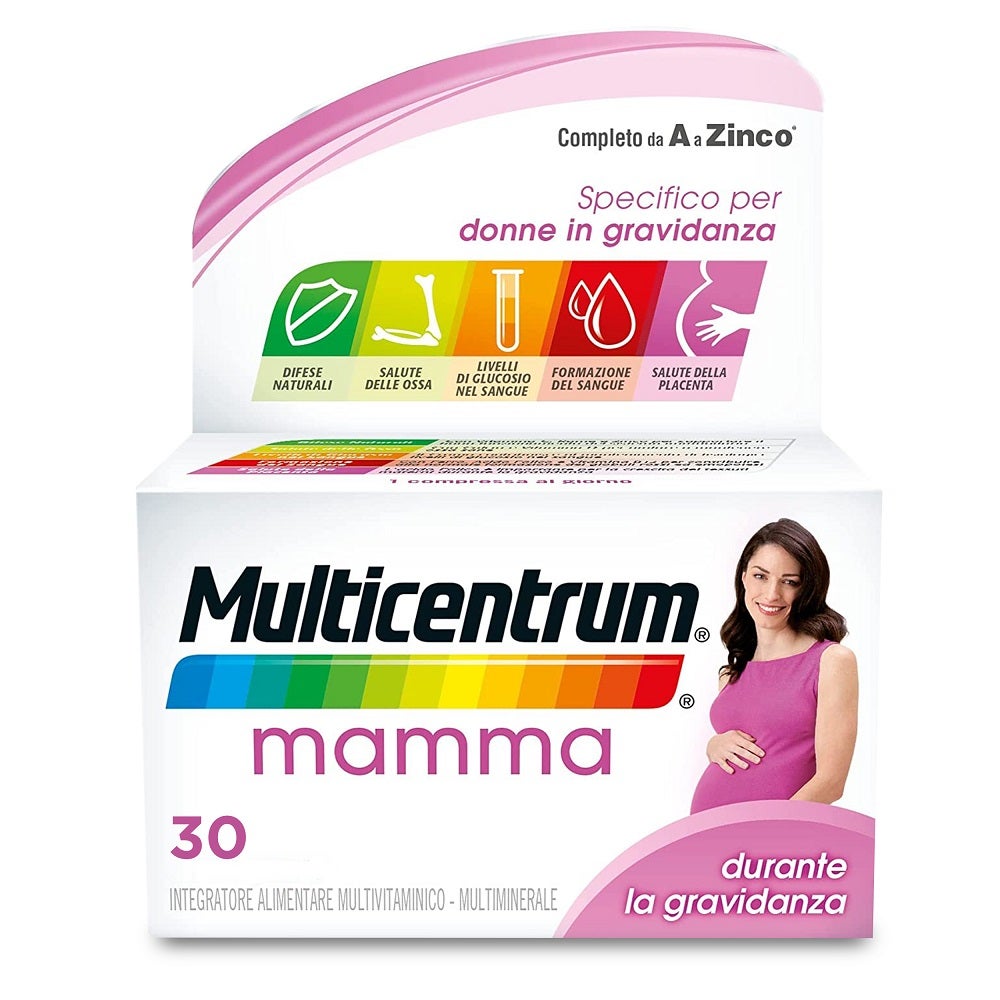 Multicentrum Mamma Integratore Alimentare Multivitaminico Gravidanza Acido Folico D3 Calcio 30 Compresse-13