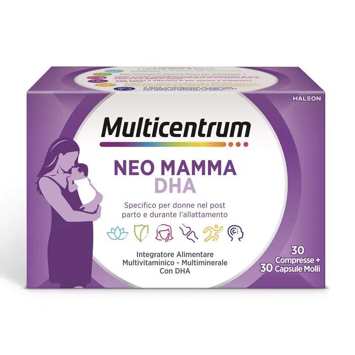 Multicentrum Neo Mamma DHA Integratore Multivitaminico Vitamina B C D3 Acido Folico 30 Cpr+30 Cpr-1