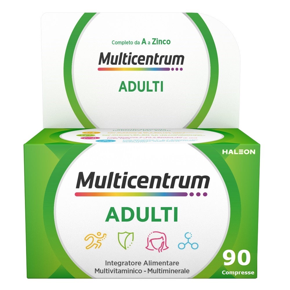 Multicentrum Adulti Integratore Alimentare Multivitaminico Vitamina C B D3 Calcio Ferro Zinco 90 Cpr-0