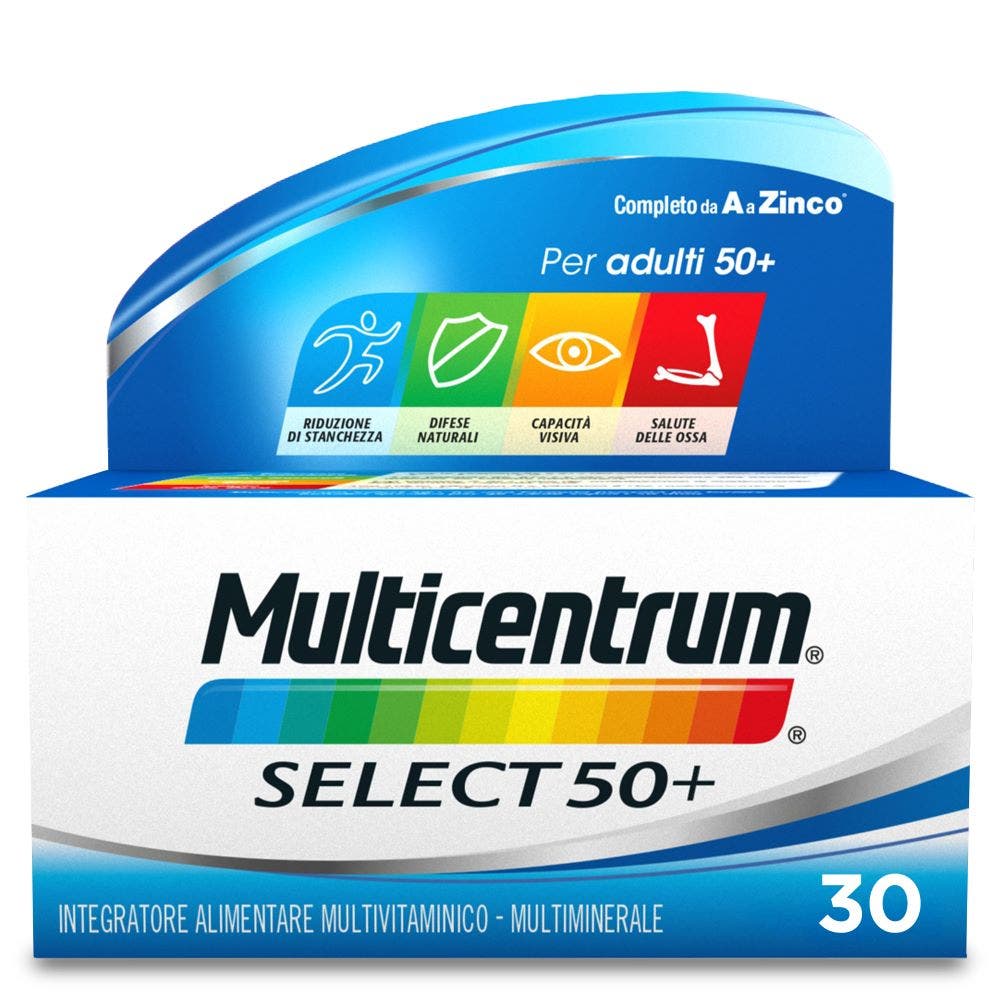 Multicentrum Adulti 50+ Integratore Alimentare Multivitaminico Vitamina B D E Magnesio Calcio 30 Compresse-8