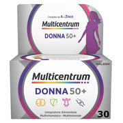 Multicentrum Donna 50+ Integratore Multivitaminico Multiminerale Ferro Calcio Vitamina D D3 30 Compresse-0