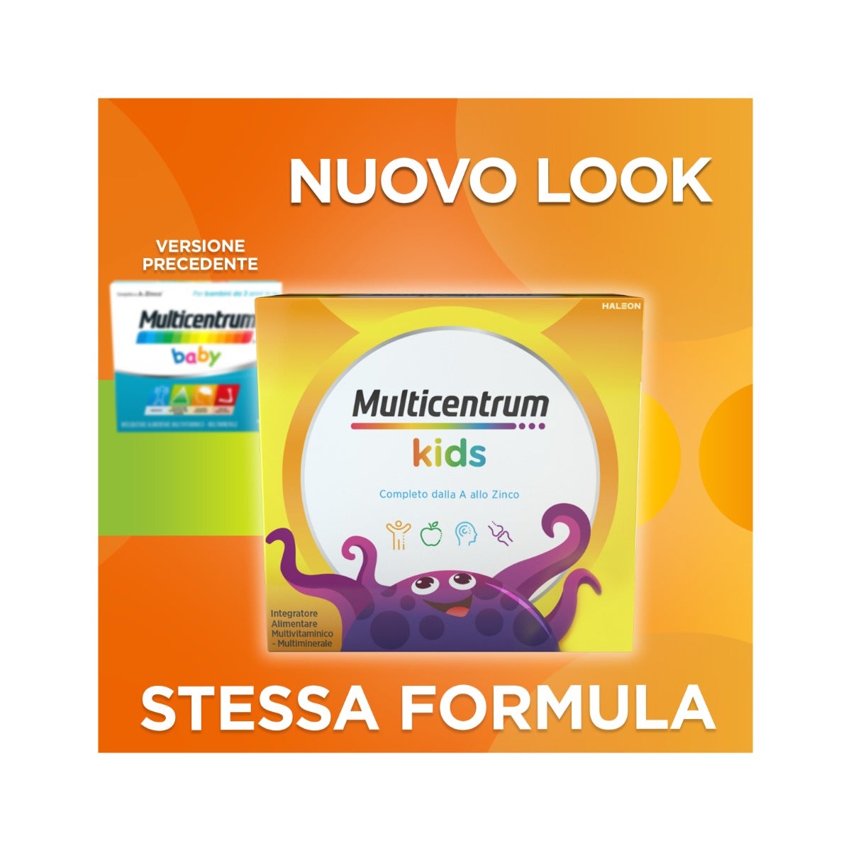 Multicentrum Baby Kids Integratore Multivitaminico Multiminerale Vitamine/Ferro/Calcio Bimbi 3Anni+ 14 Bustine-1
