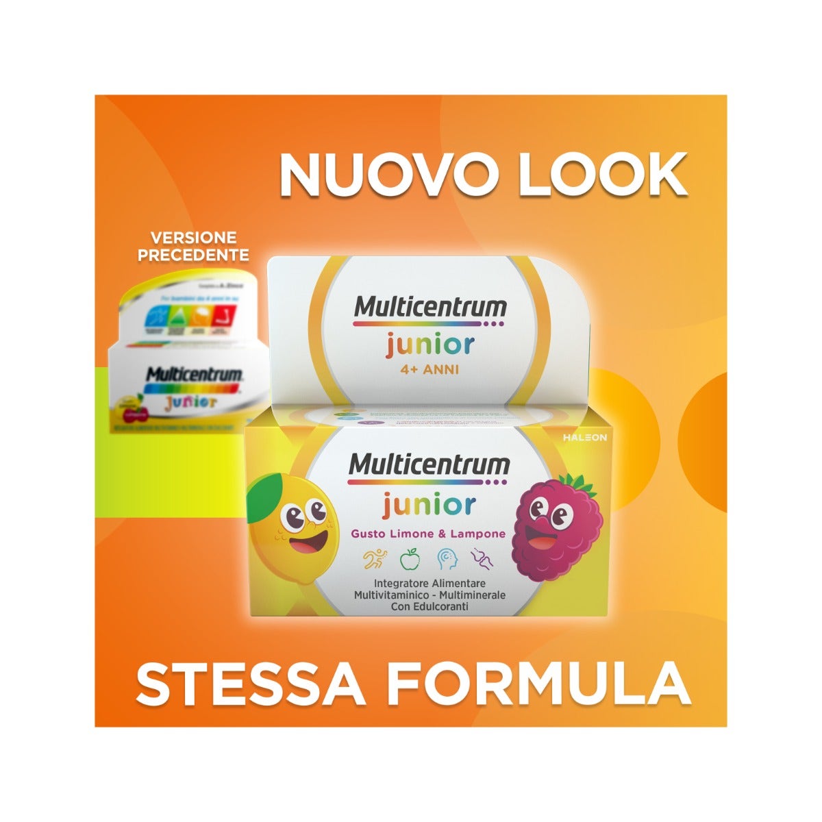 Multicentrum Junior Integratore Alimentare Vitamine Bambini 4+ Vitamina D3 Vitamina C Ferro 30 Cpr-1