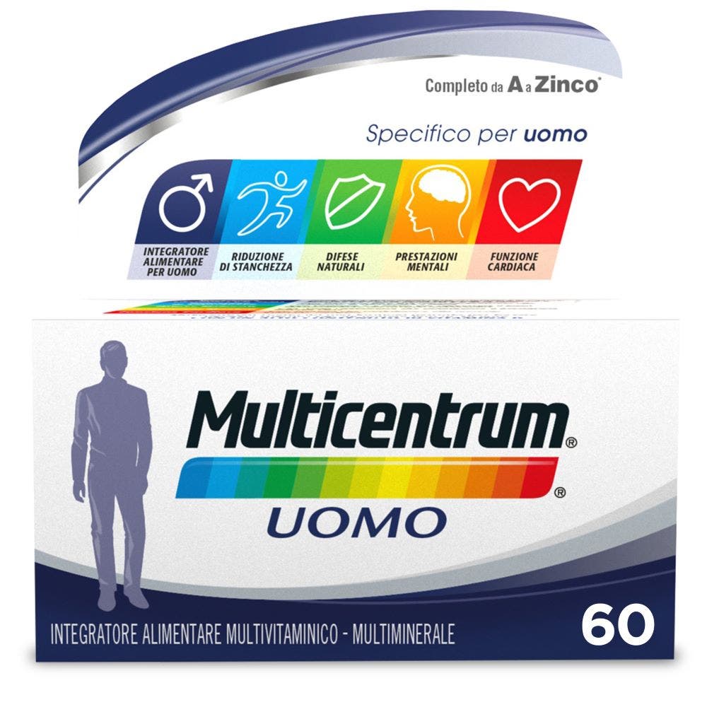 Multicentrum Uomo Integratore Alimentare Multivitaminico Vitamina B D3 A Calcio Magnesio 60 Cpr-8