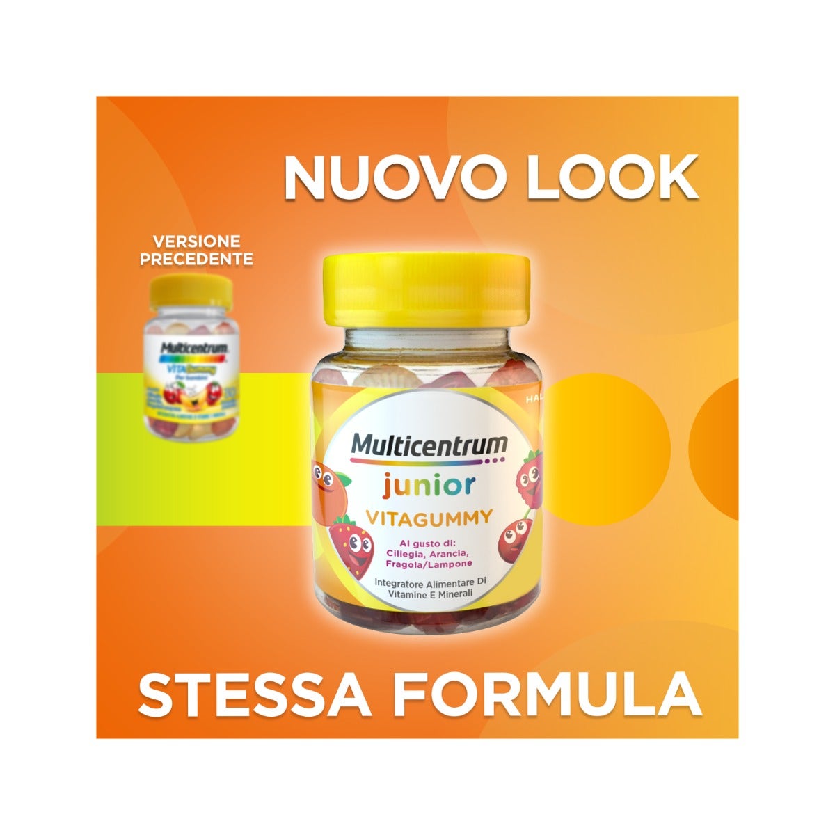 Multicentrum VitaGummy Integratore Vitamine Minerali Bambini 3+ Vitamina D Iodio Ferro 30 Caramelle-1