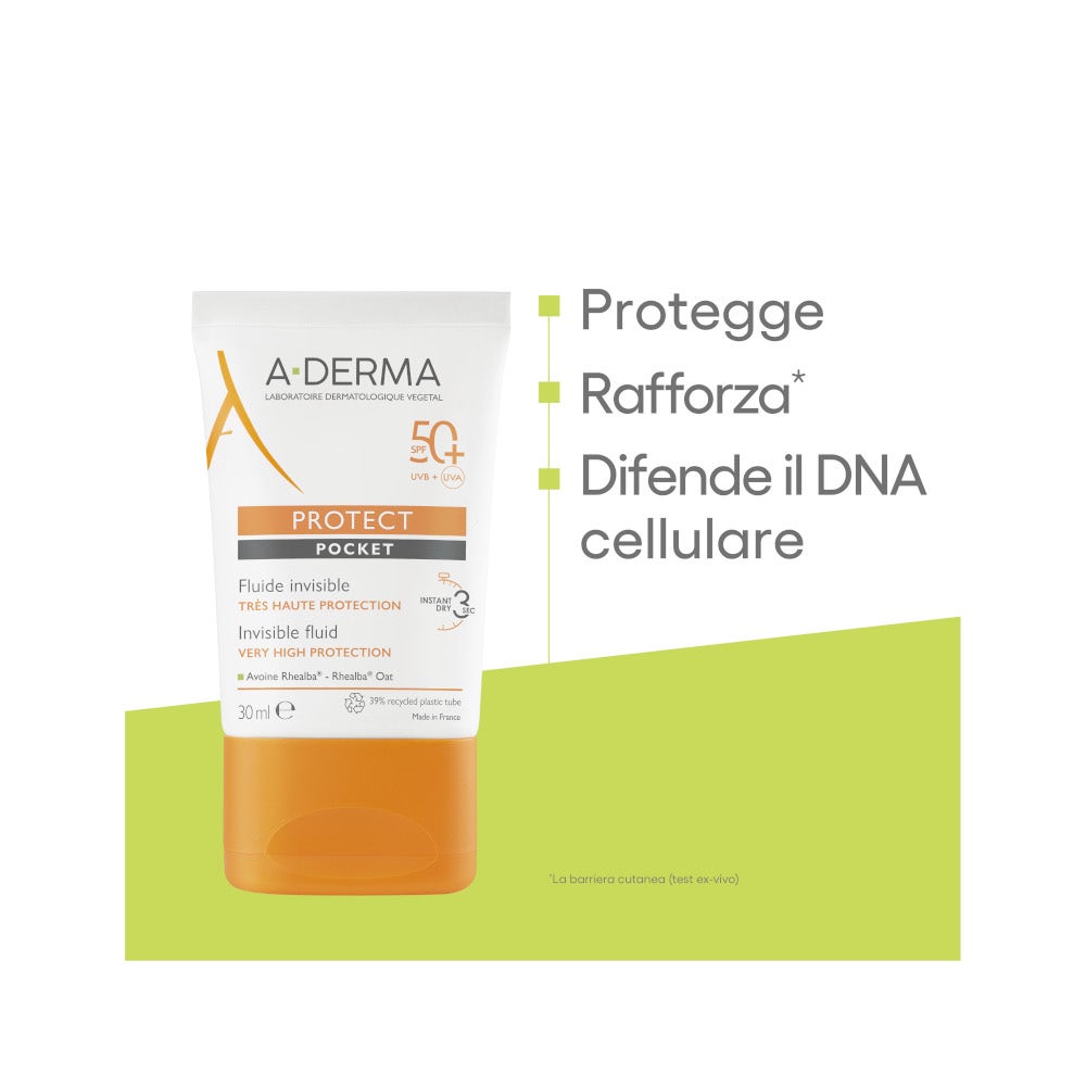 Aderma Protect Pocket Fluido Invisibile Solare Viso 30ml SPF50+-3