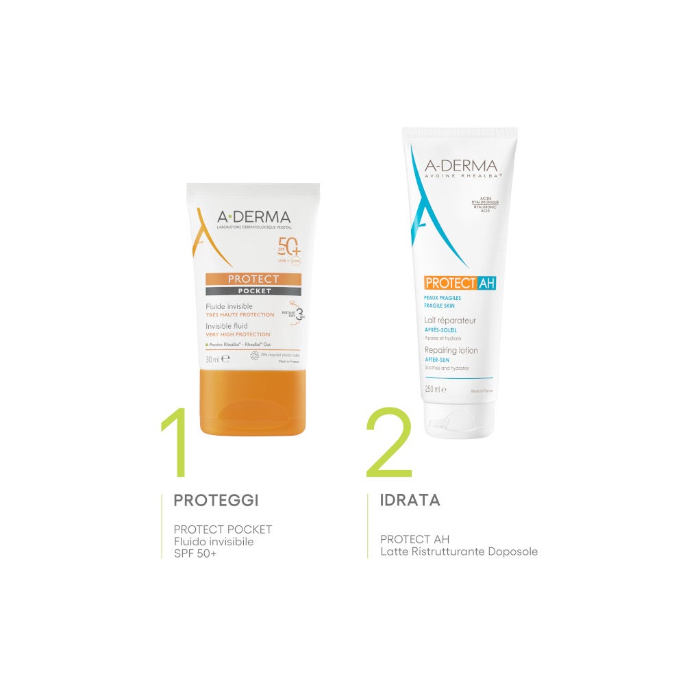 Aderma Protect Pocket Fluido Invisibile Solare Viso 30ml SPF50+-6