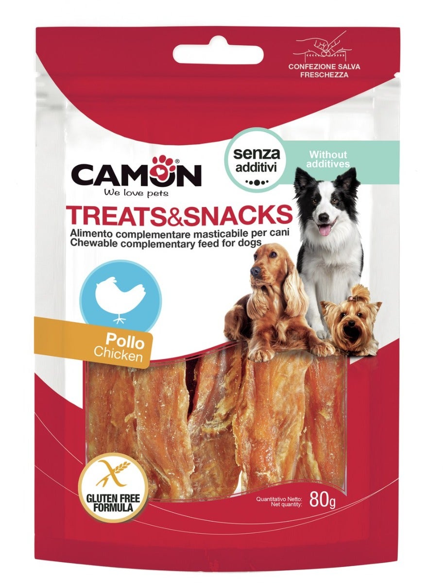 Camon Filetto Snack Di Pollo Naturale Senza Additivi Per Cani 80g-2