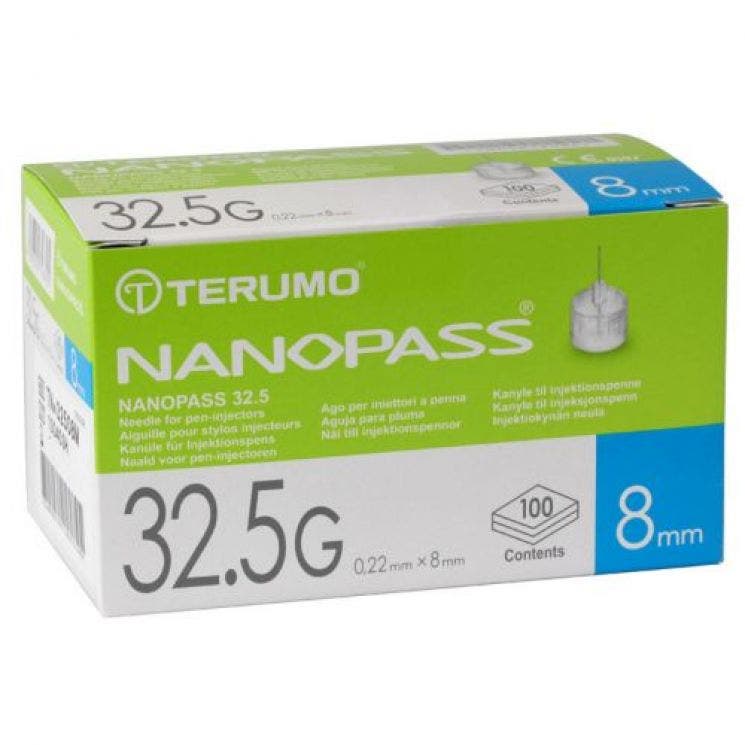 Nanopass Ago Per Penna Insulina 32.5G 8mm 100 Pezzi  - 1