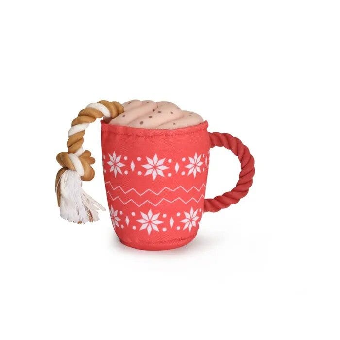 Camon Gioco Tazza Natalizia in Peluche Con Squeaker Per Cani-2