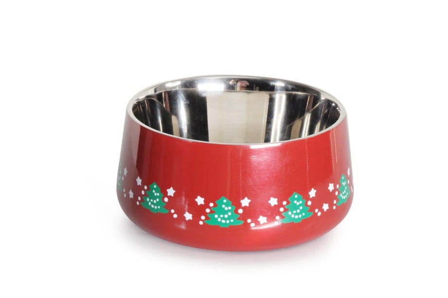 Camon Ciotola Natalizia Con Doppia Parete In Acciaio Per Cani-1