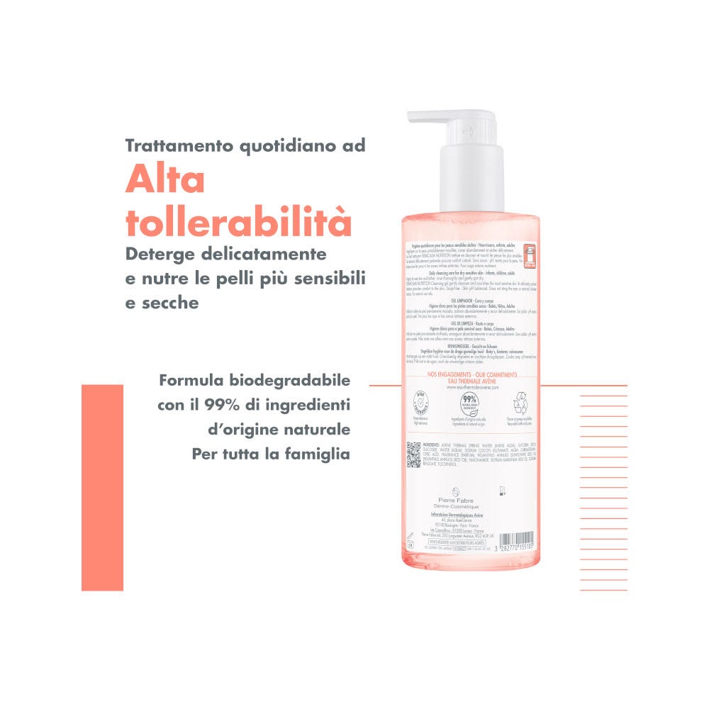 Eau Thermale Avène Xeracalm Nutrition Gel Detergente Pelle Secca 500ml-3