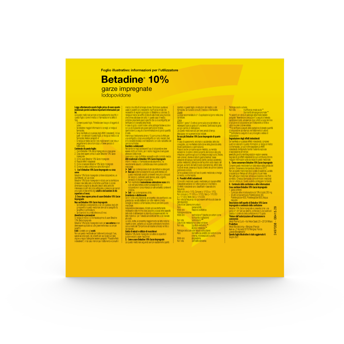 Betadine 10 Garze Impregnate 10x10-6