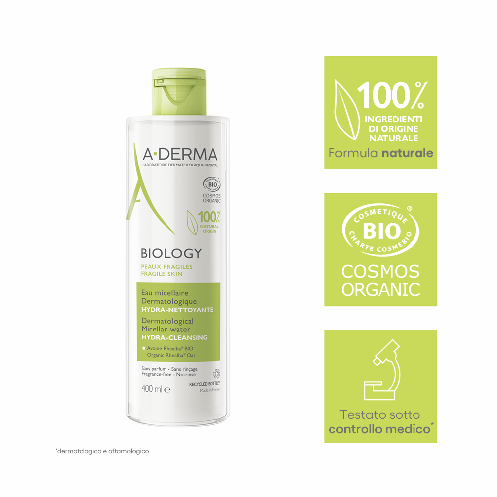 A-Derma Biology Acqua Micellare Dermatologica Idra-Detergente 400ml-4